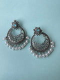 Ox200 Oxidised chandbali lightweight earrings
