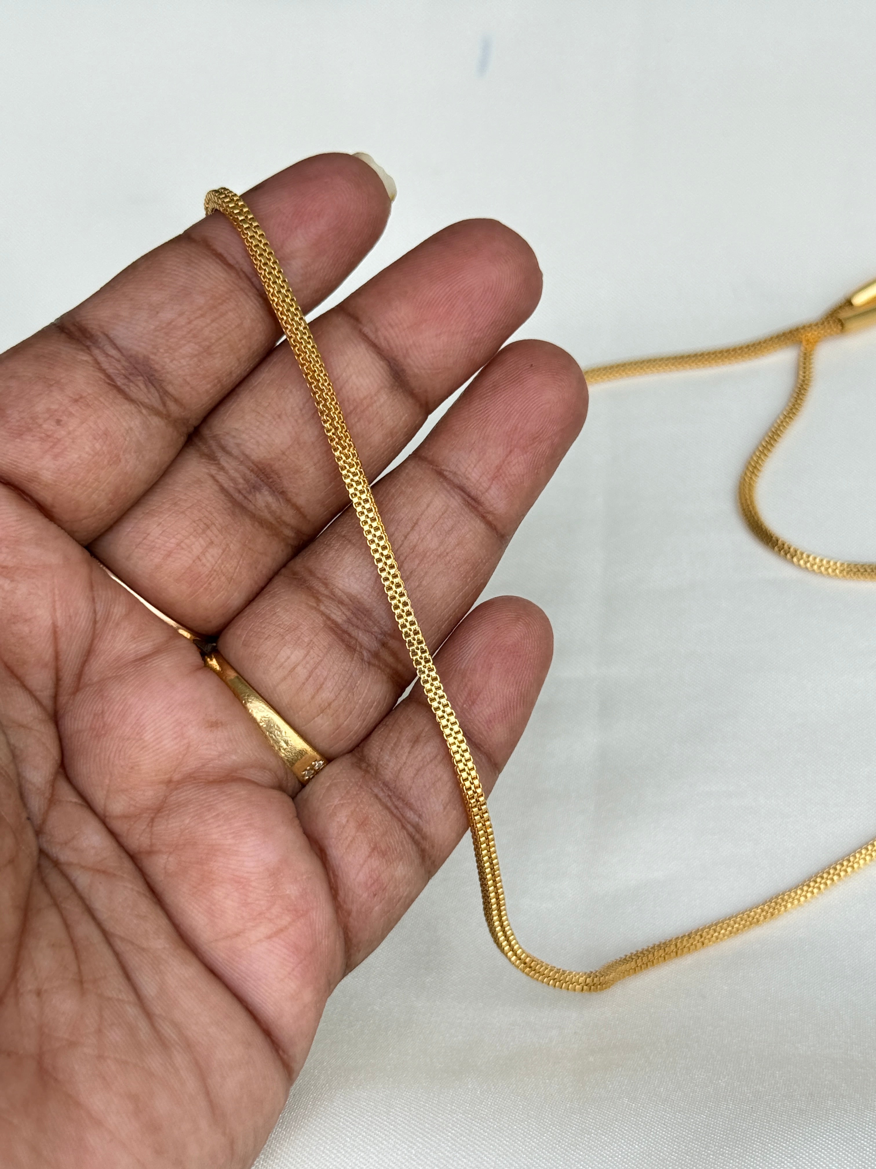 Tc043 1gram plain 24 inches thali chains