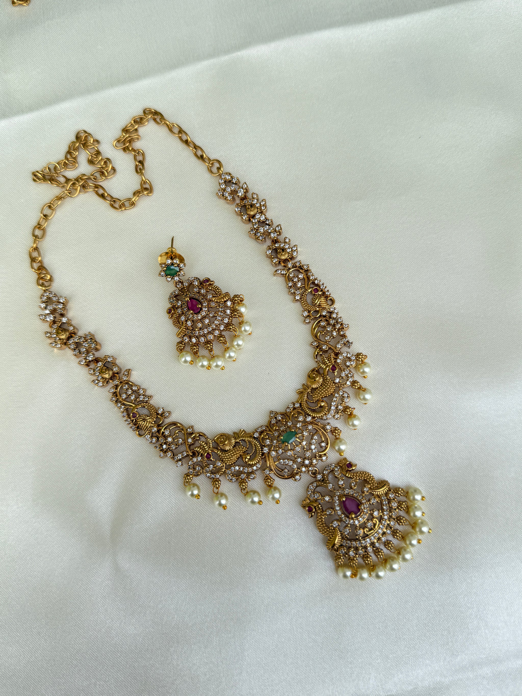 Ns320 multi cz neckset suits for kids and adults