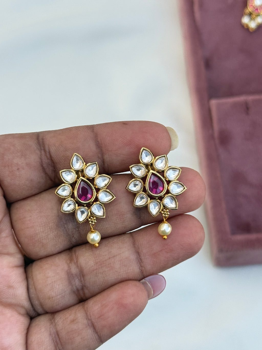St033 ruby studs