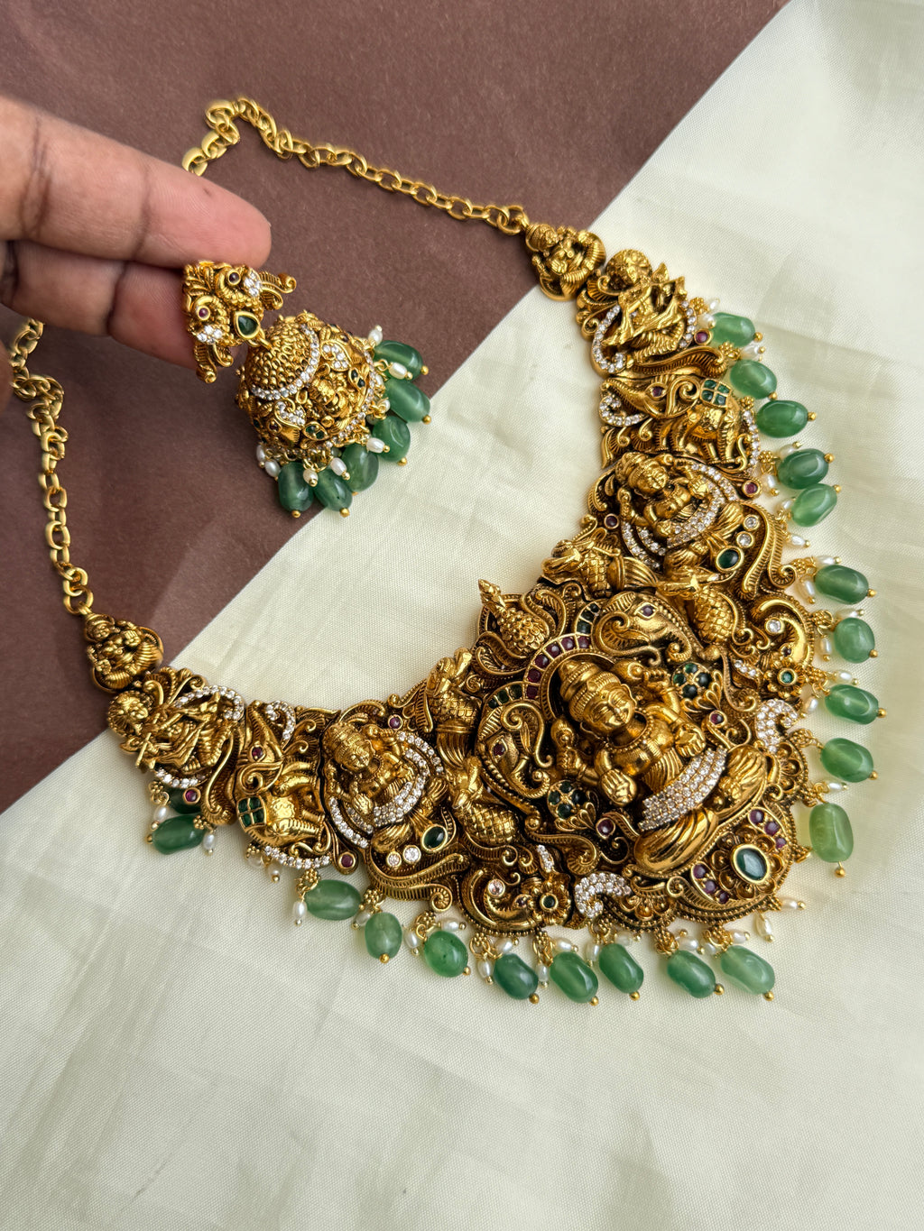 Ns316 3D nakshi Lakshmi Devi neckset