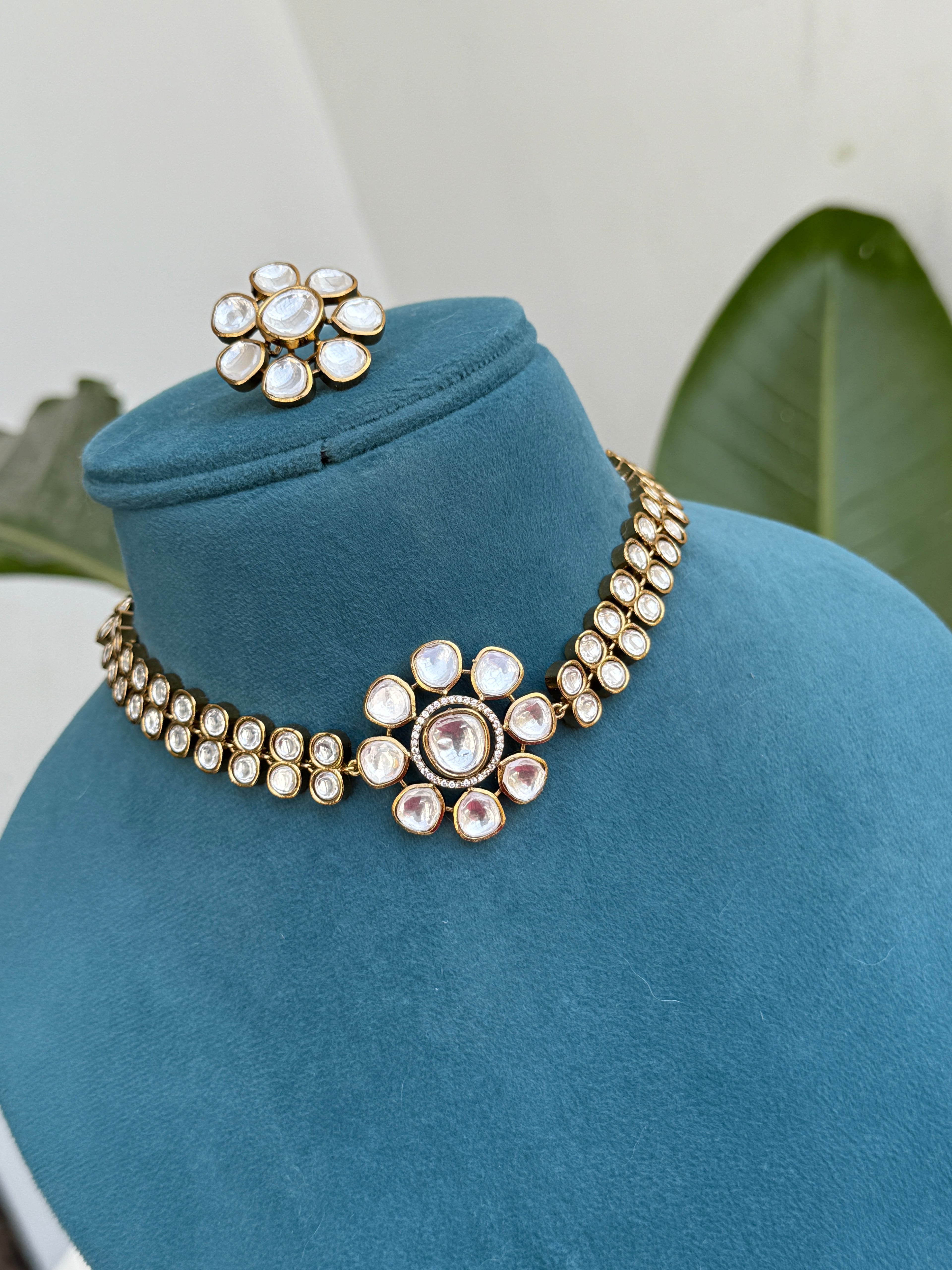 Ns564 moissanite neckset cum choker