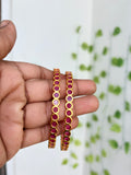 Unique pink Stone bangles sb665