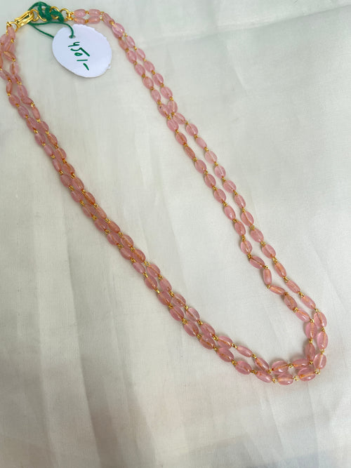 Bb0023 18 inches 2 lines peach beads