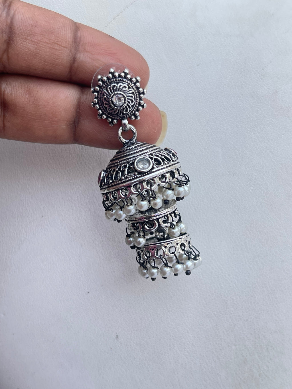 Double butta Oxidized earrings