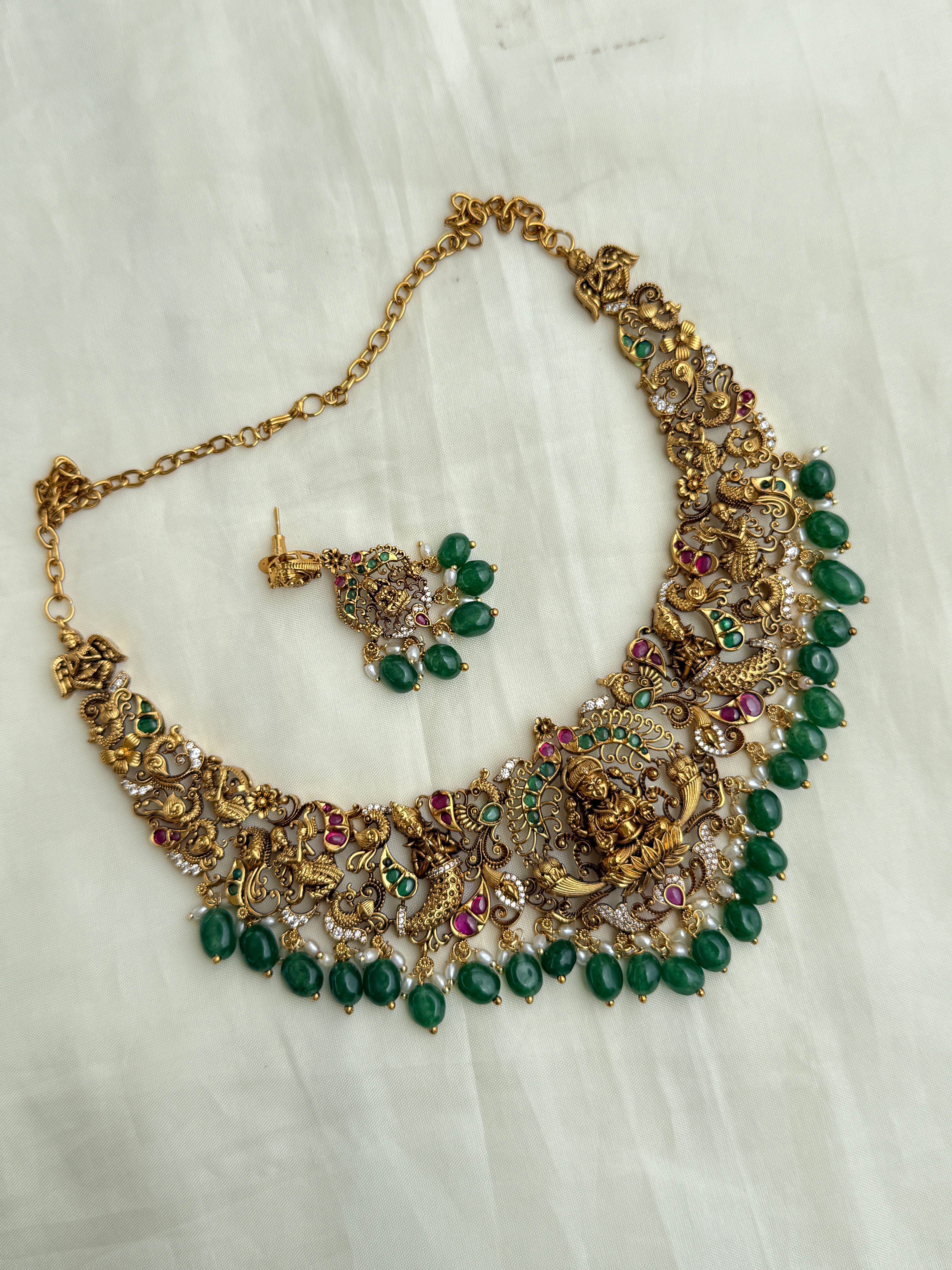 Ns321 kemp lakshmi devi nakshi neckset