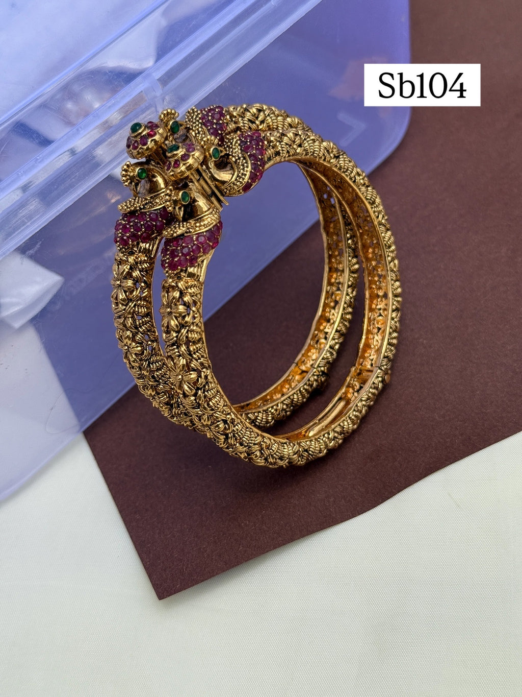 Sb104 openable  dual peacock bangles..!