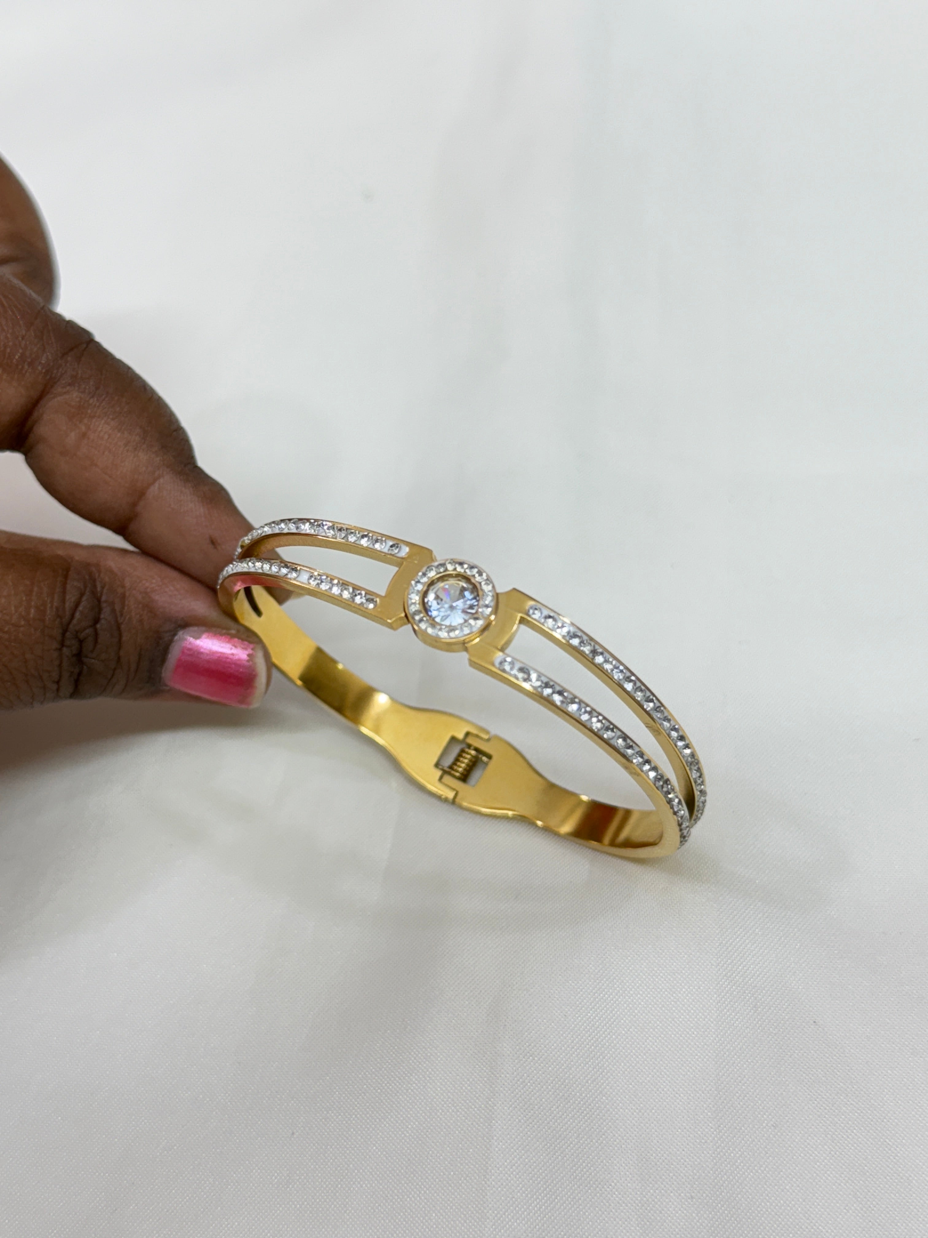 Ab041 2 lines openable anti tarnish bracelet