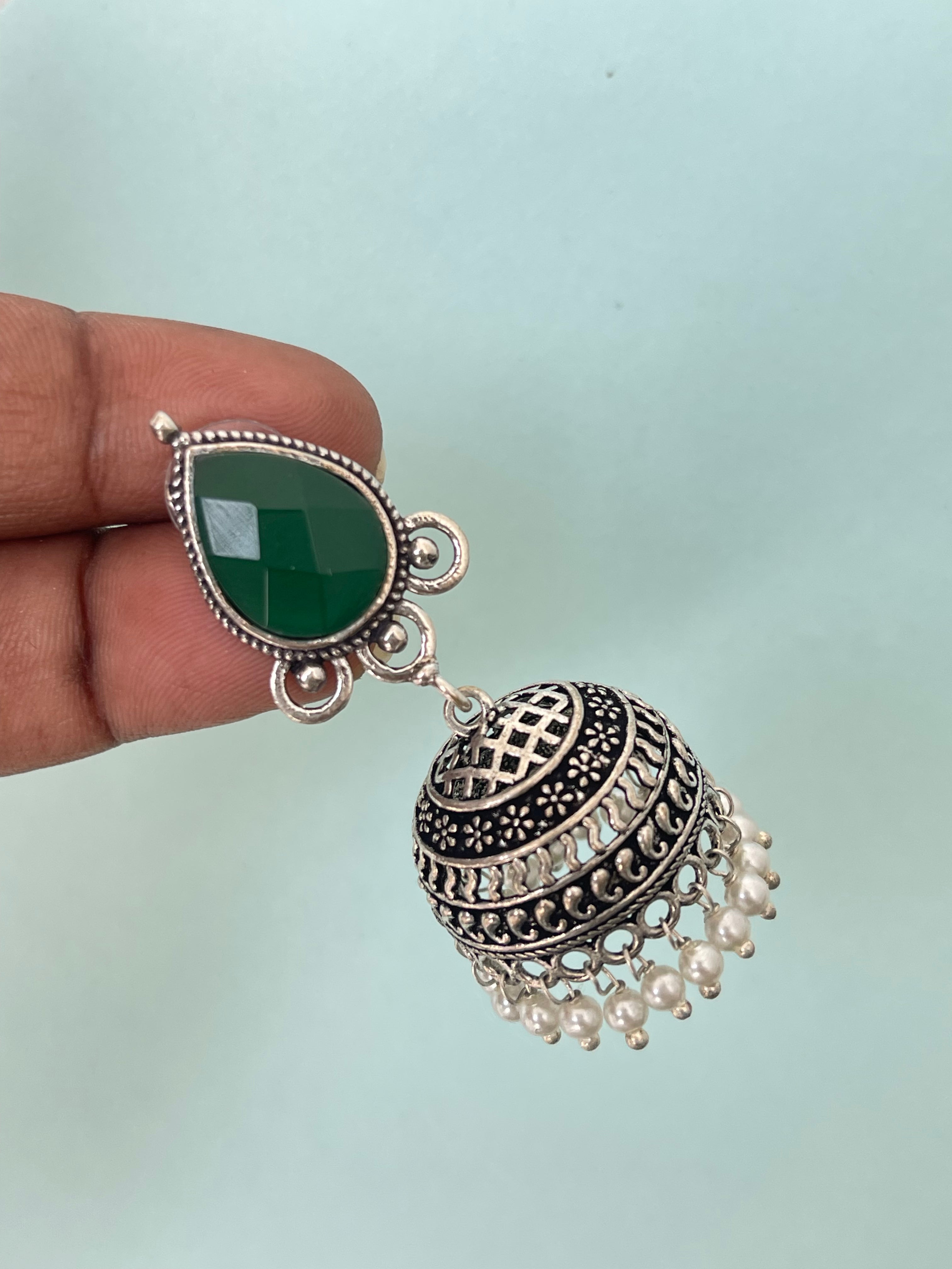 Oxo Oxidised jhumkas