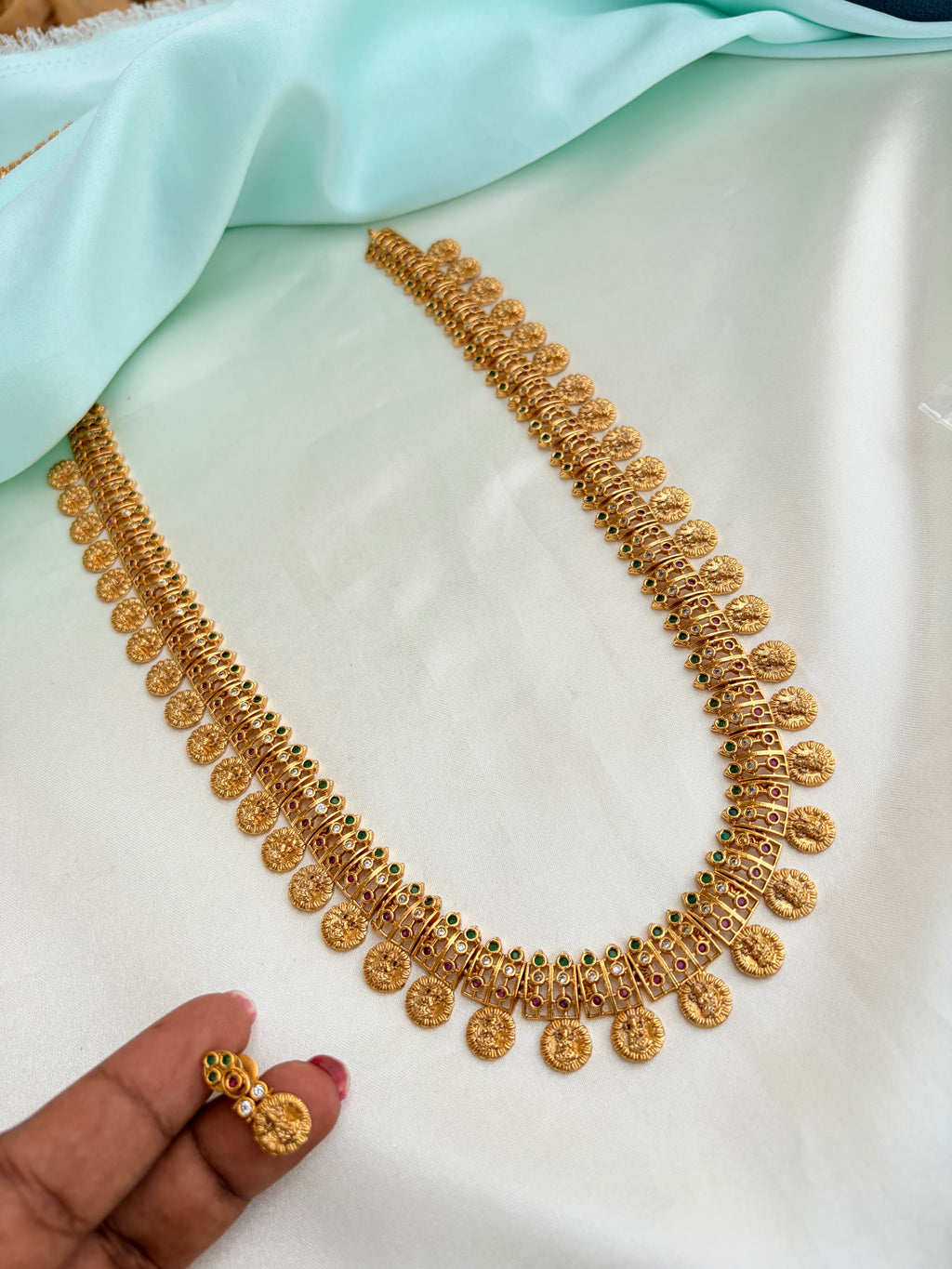 Nakshi Lakshmi devi kasu Neckset with Earrings Ns906