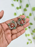 Rose and sage elegance flower design studs st194