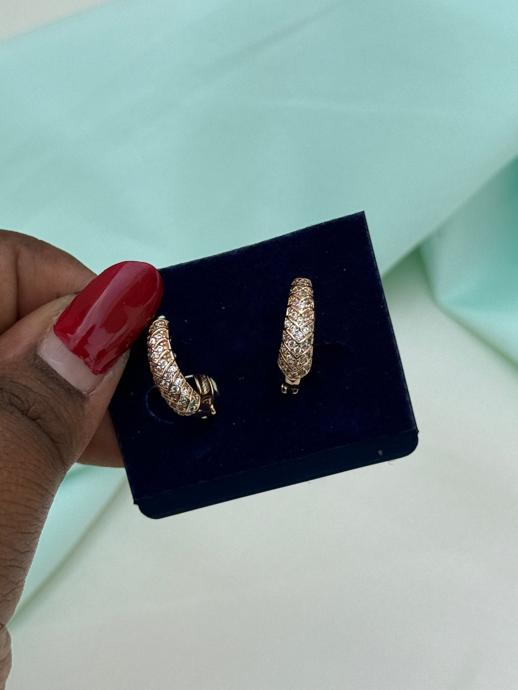 St078 anti tarnish hoops earrings