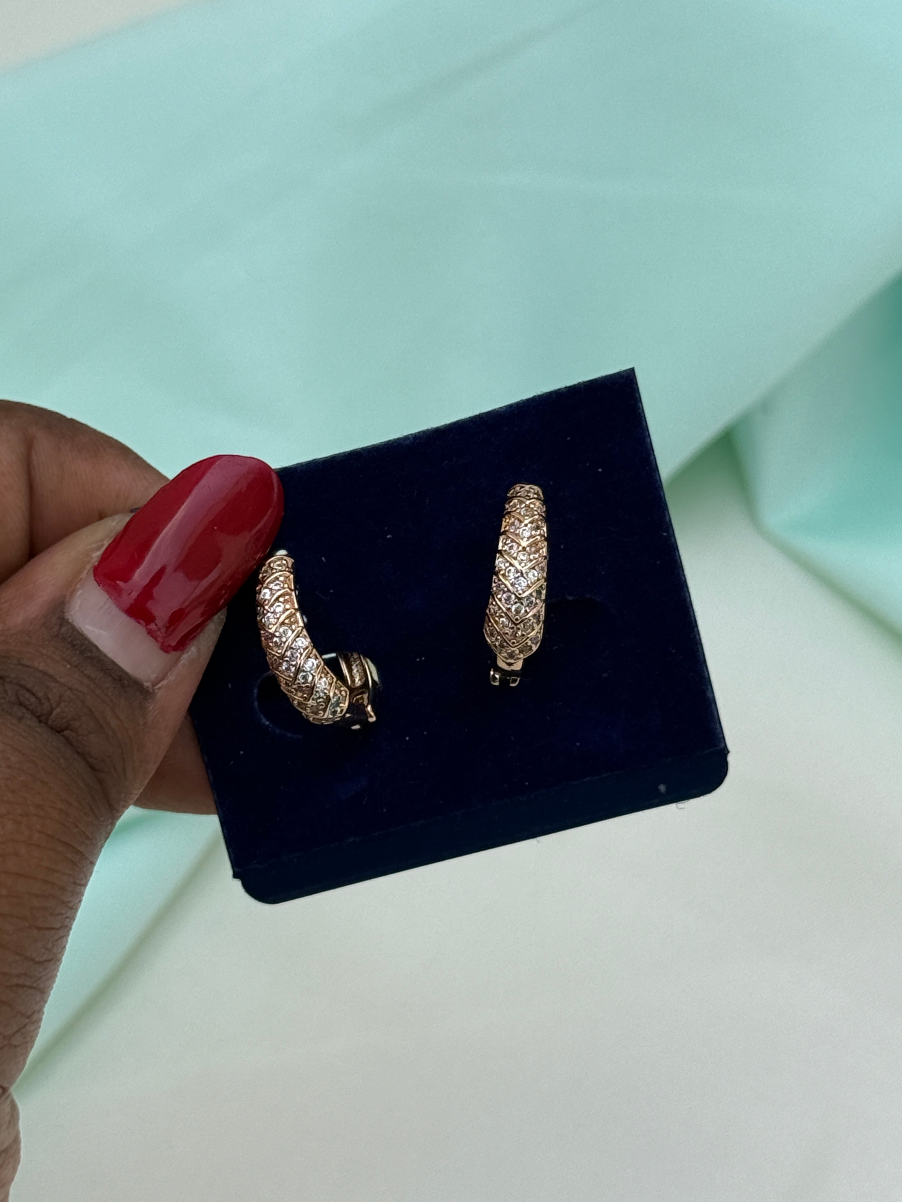 St078 anti tarnish hoops earrings