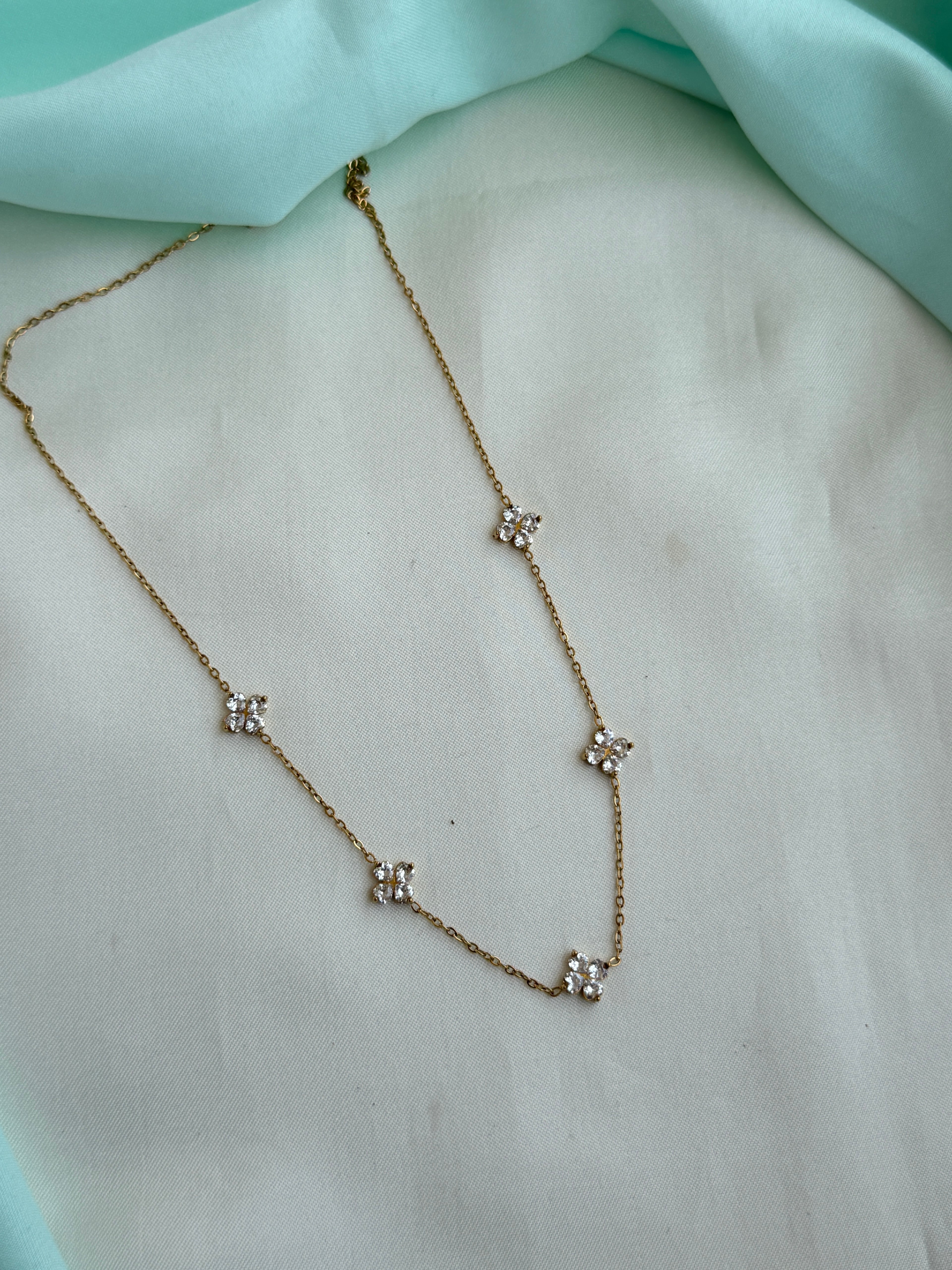 Dc114 anti tarnish flowers 18inches adjustable daily wear chain