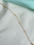 Ab611 anti tarnish 3 stones 8 inches 2.6 to 2.8 adjustable chain bracelet