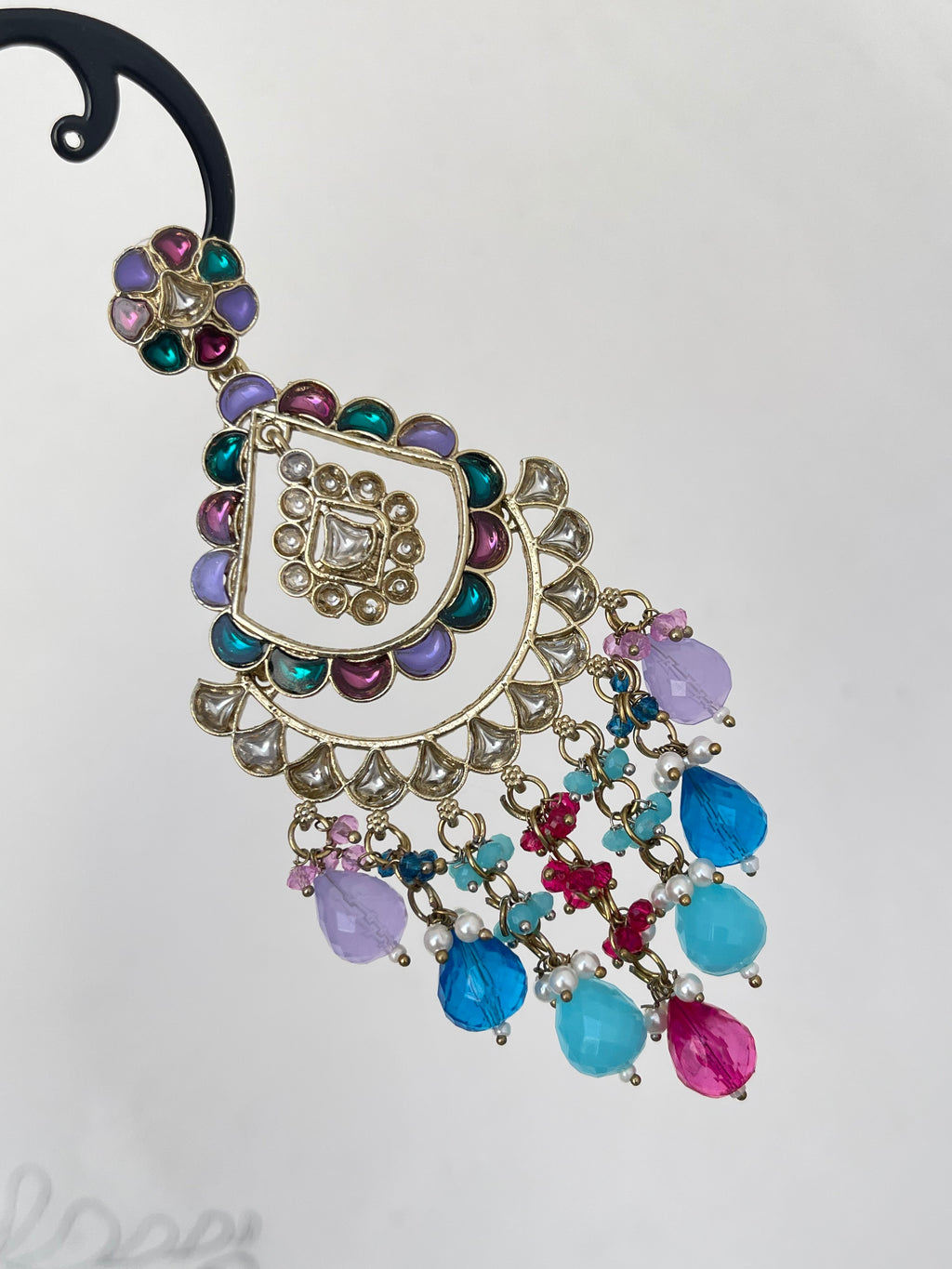 Big size 2 layers chandbali earrings