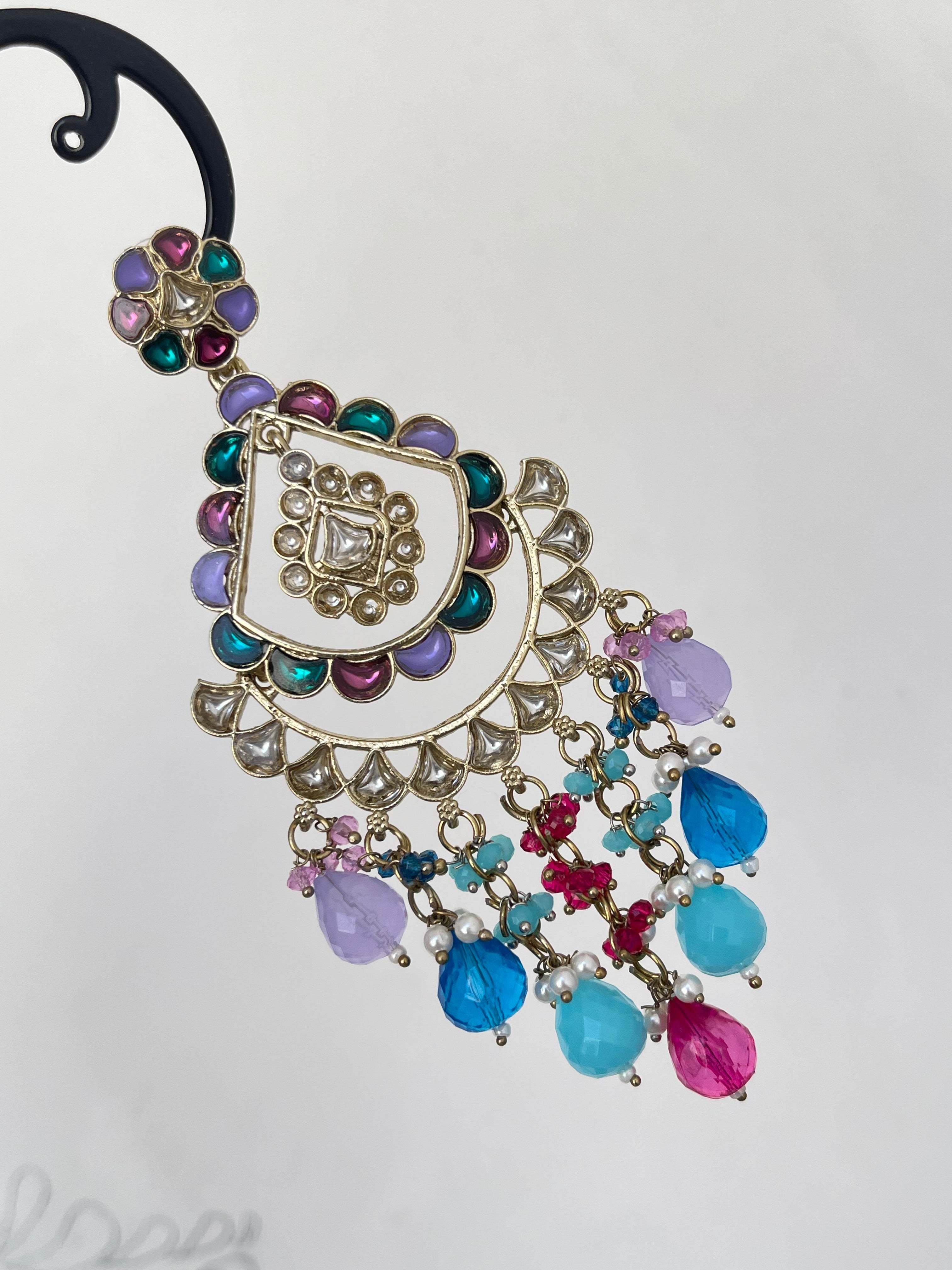 Big size 2 layers chandbali earrings