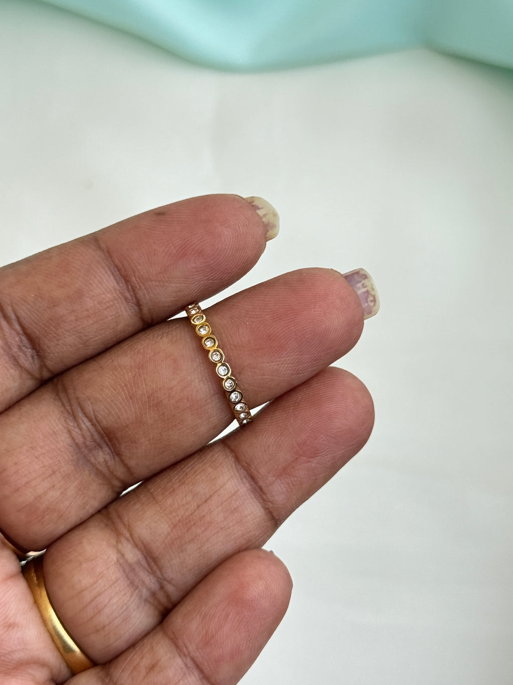 Rg098 anti tarnish full stones finger rings