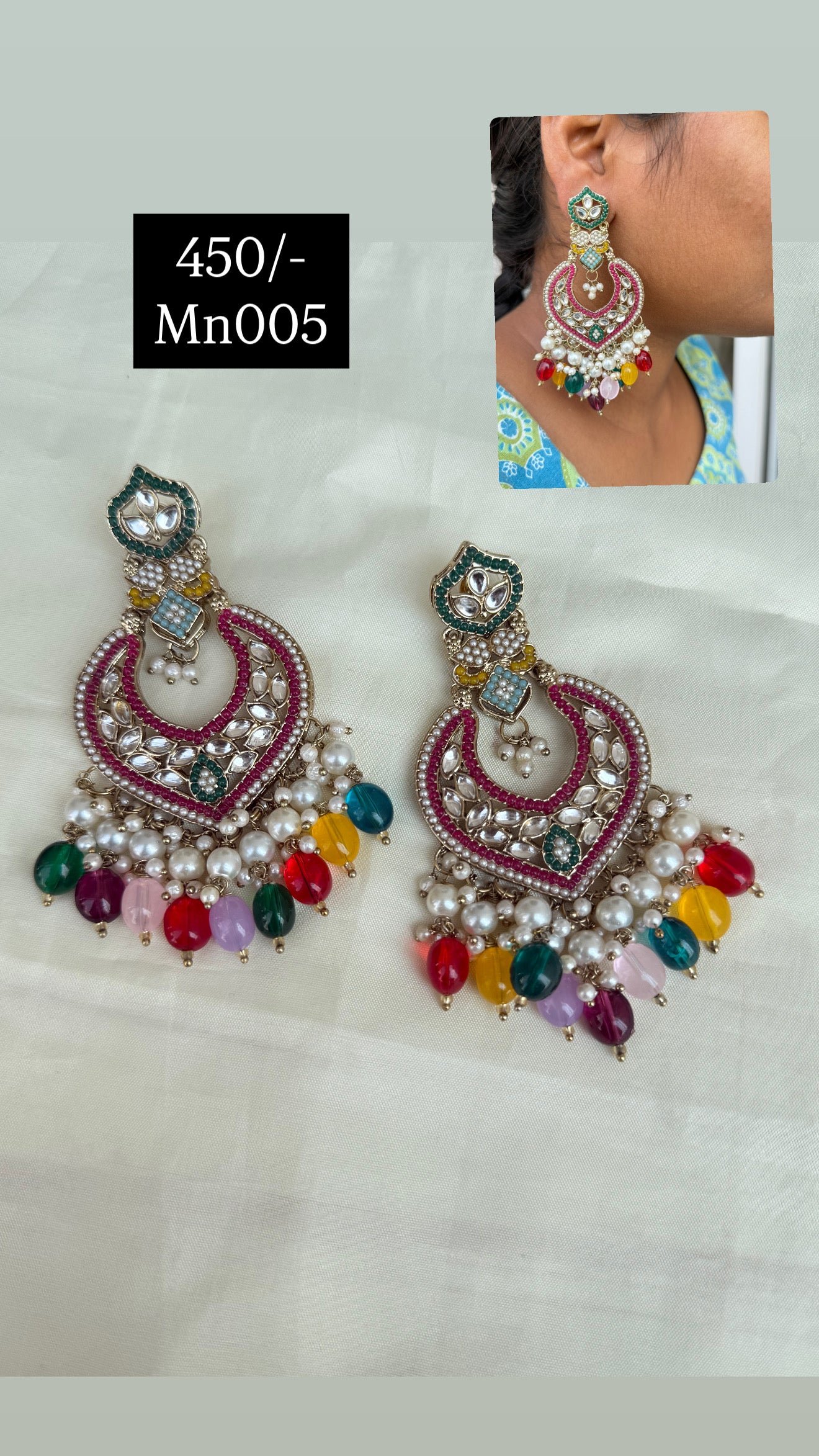 Mn005 multi chandbali Earrings