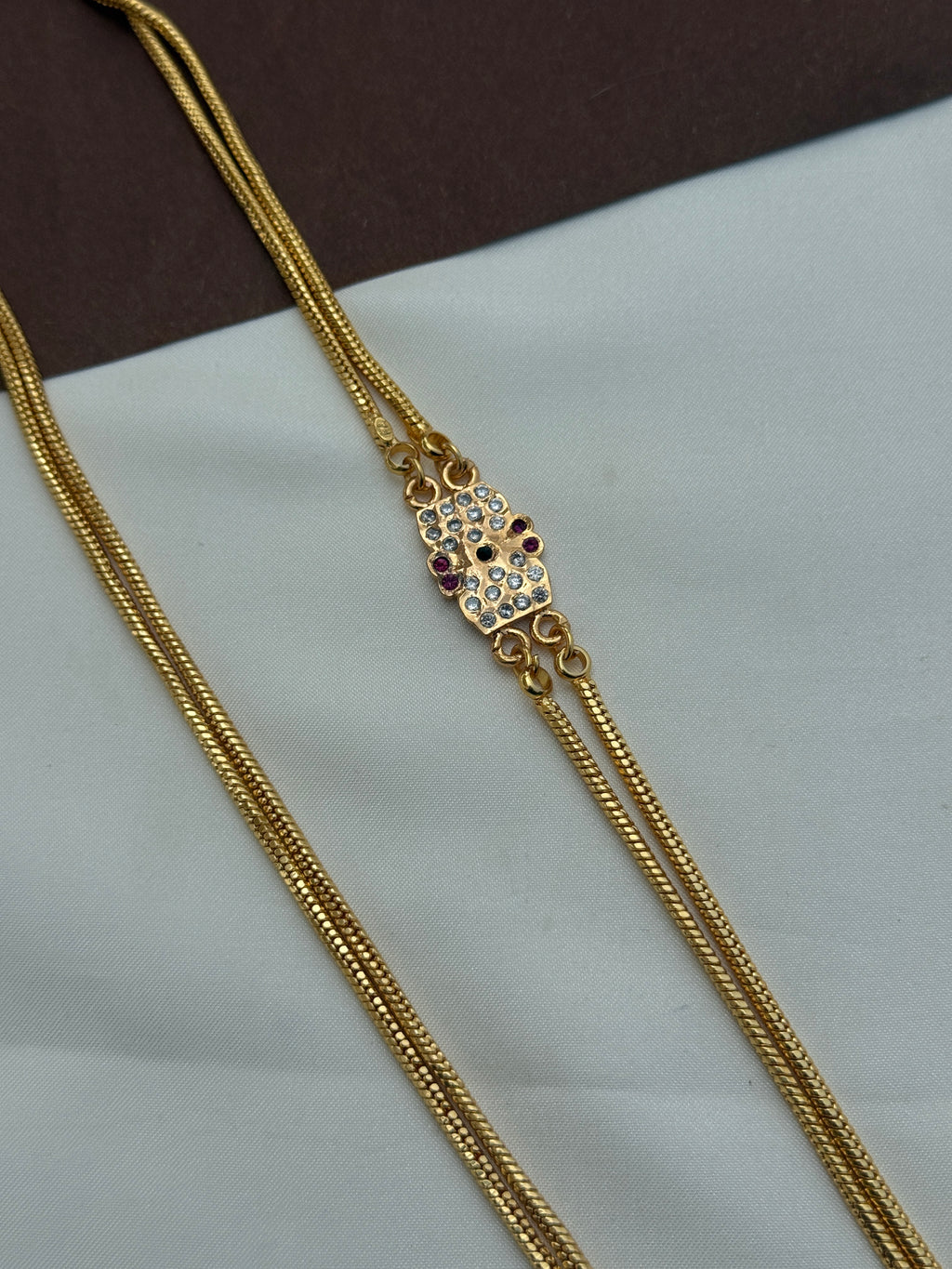 Ph309 panchaloham 2 lines mangalsuthra or chandraharam with pendent thali chain