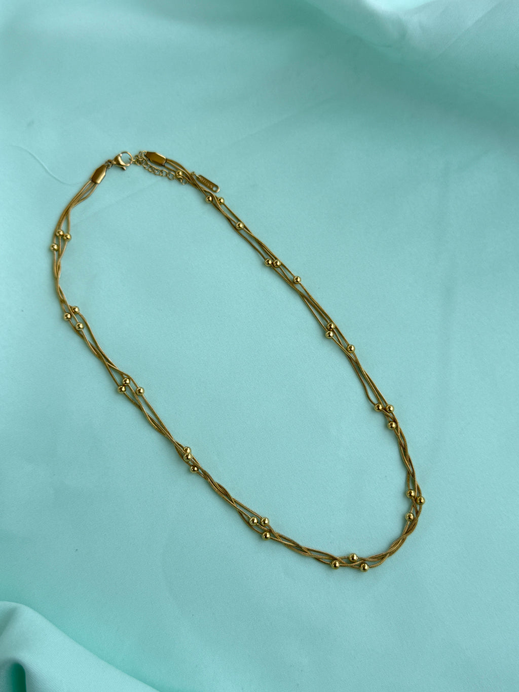 DC121 anti tarnish gold bolls 3 layer's 18inches adjustable Daily Wear chains