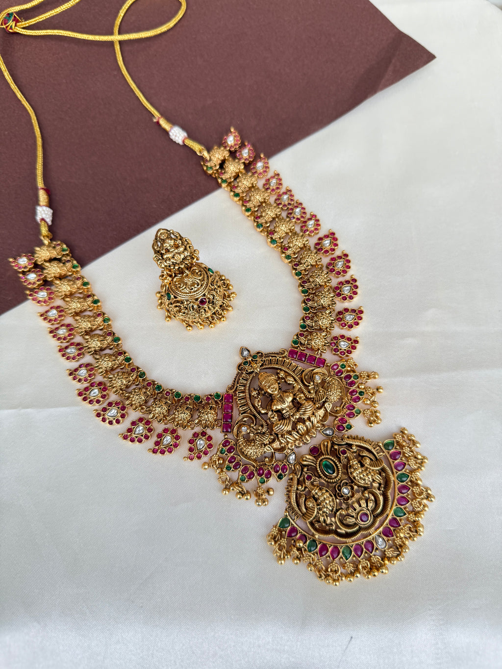 Ns402 Lakshmi Devi Kemp mango 3/4th neckset
