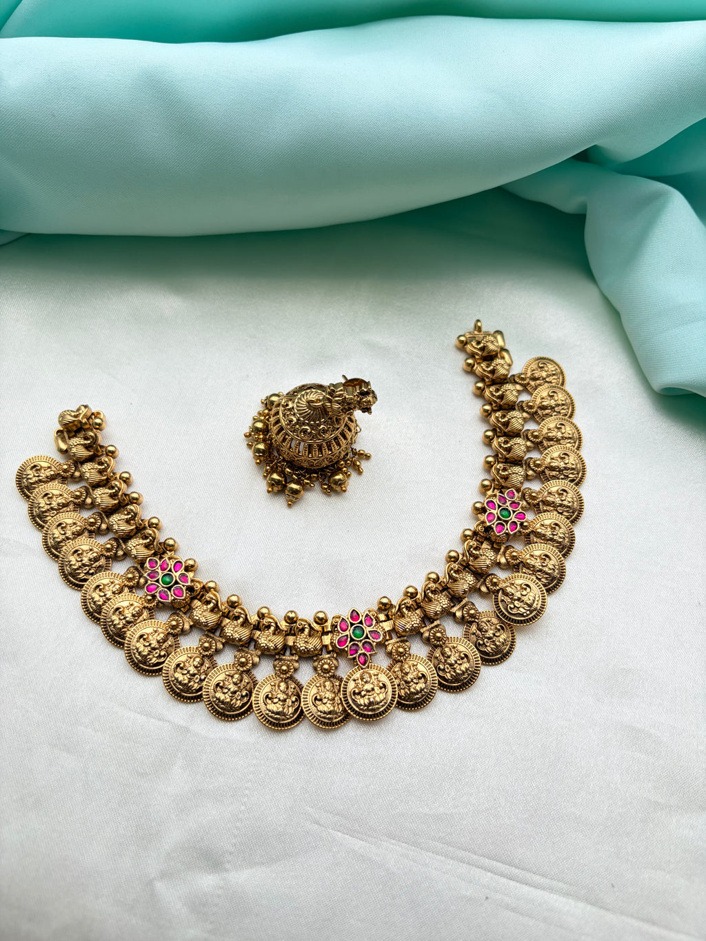 Lakshmi Devi duke kasula peru neckset with butta earrings ns237