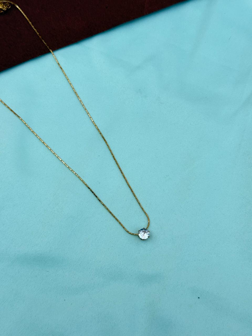 Dc069 anti tarnish single line 1 stone 18inches adjustable daily chain