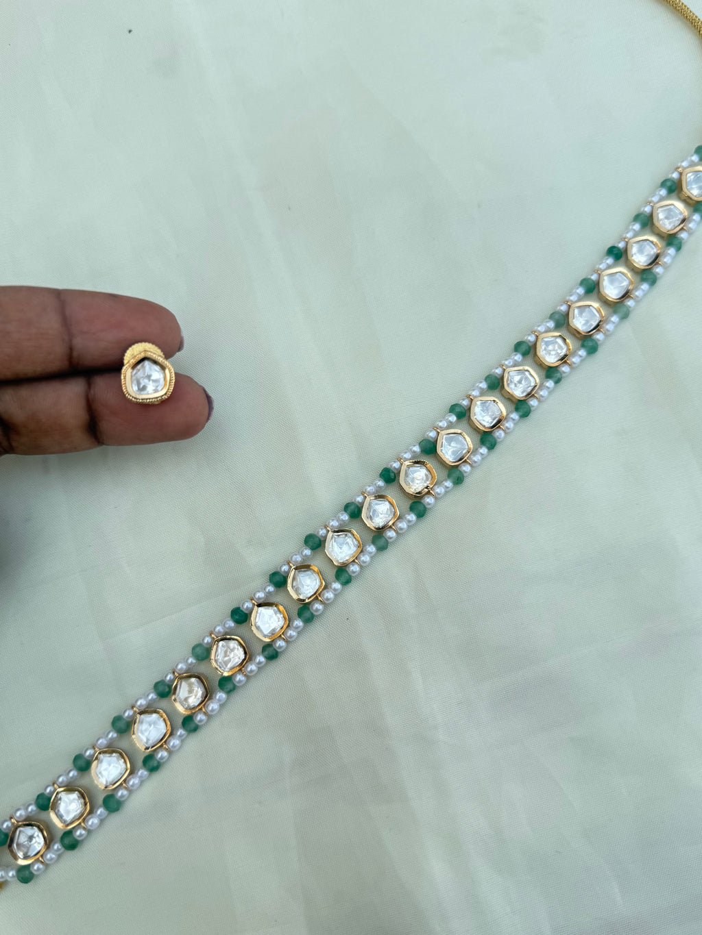 Uncut kundan pearl choker ch500