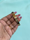 MN019 openable anti tarnish black and gold kada bracelet suits for 2.6 to 2.8 size