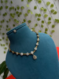 Diamond Flower design Neckset with Pendant Drop with studs ns971