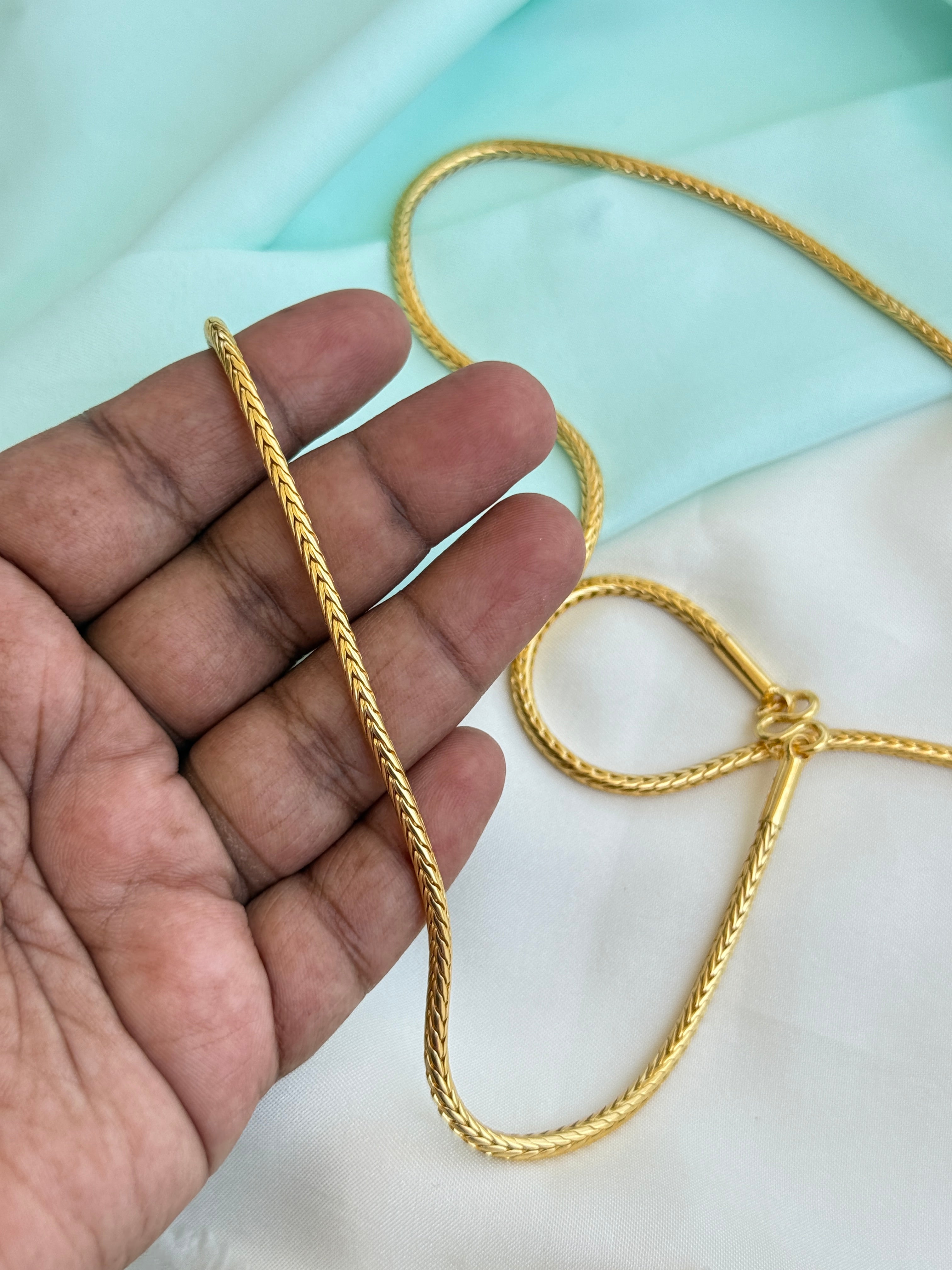 Ph511 Panchaloham polished 30 inches plain thali chains