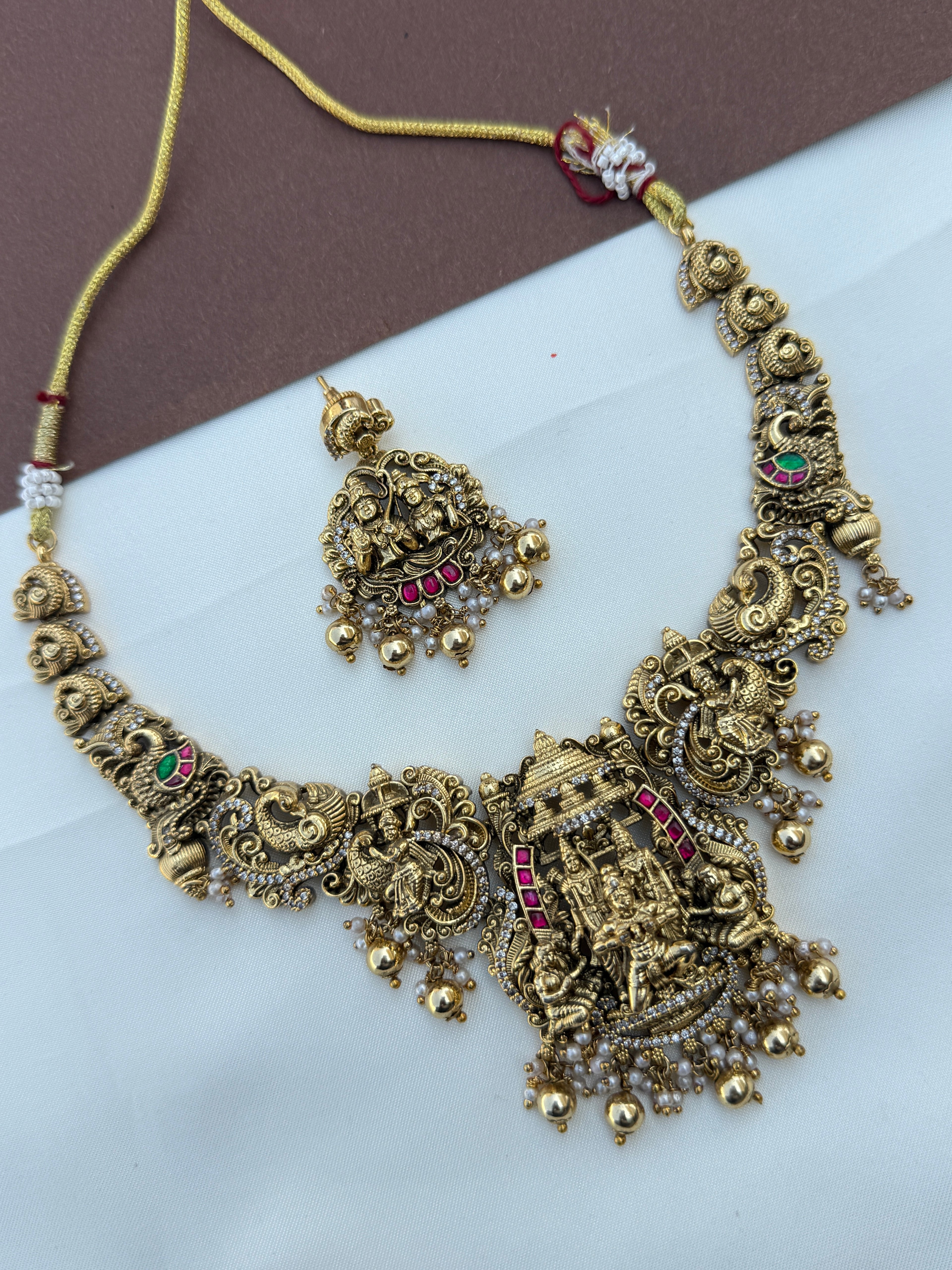 Ns621 lord venkateswara swamy jadau kundan neckset