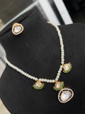 Single line pearl Kundan pendent pc007
