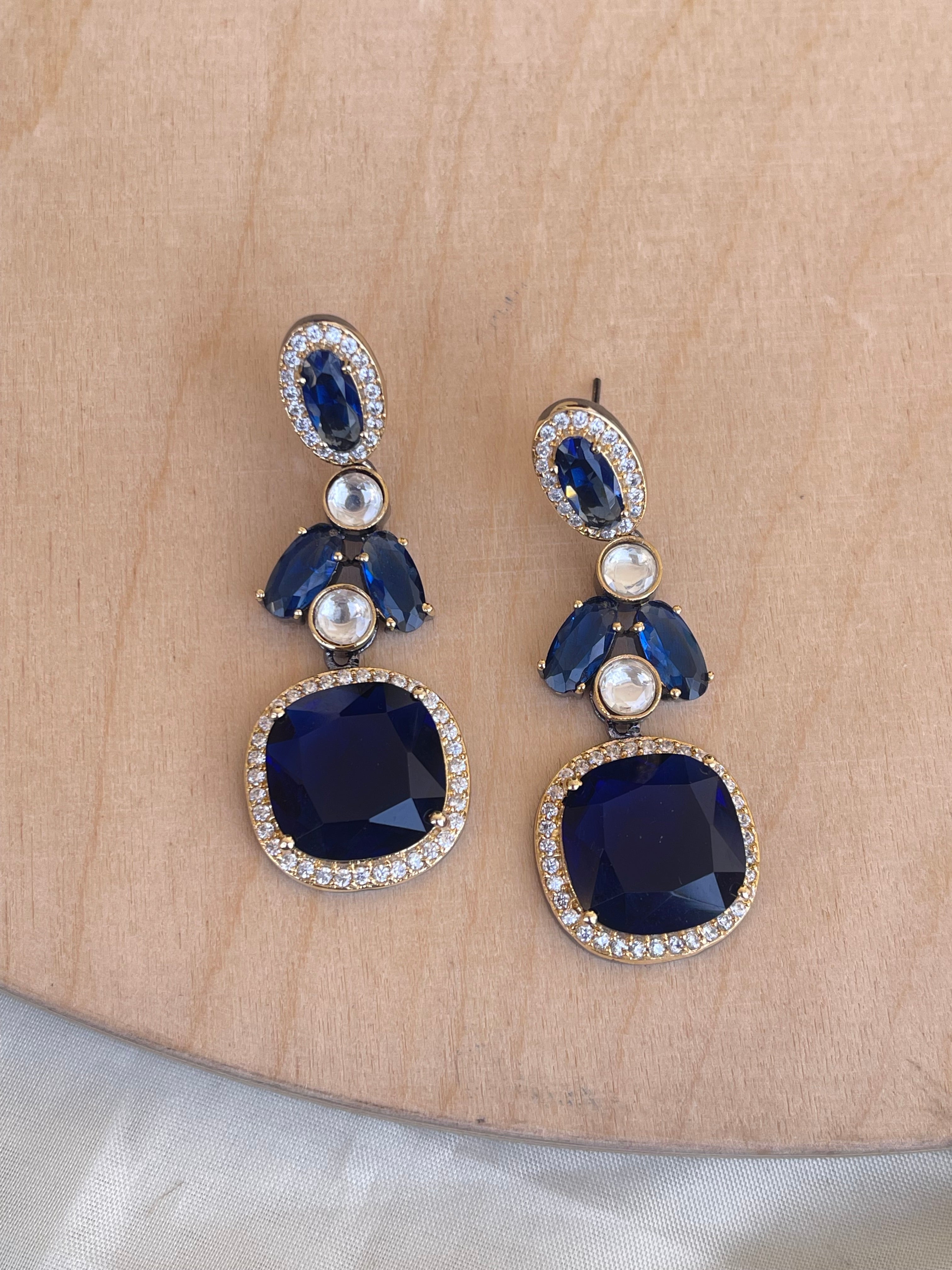 Western premium square earrings in 3 colors sen10