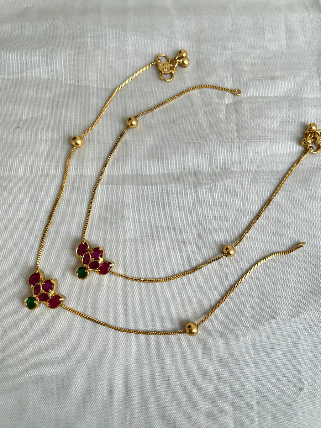 Kundan lotus simple anklet