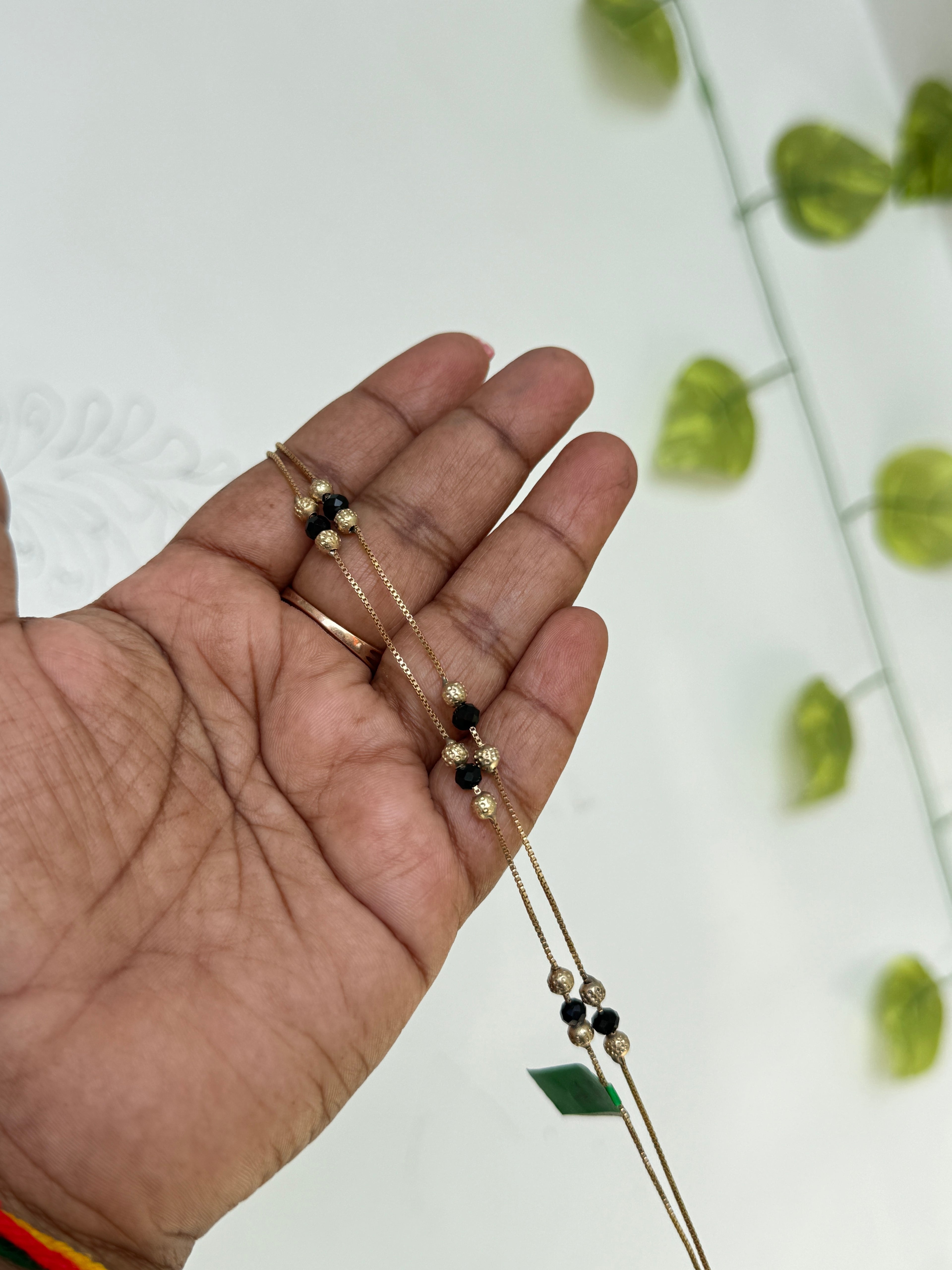 Panchaloham unpolished blackbeads anklets - Ak150