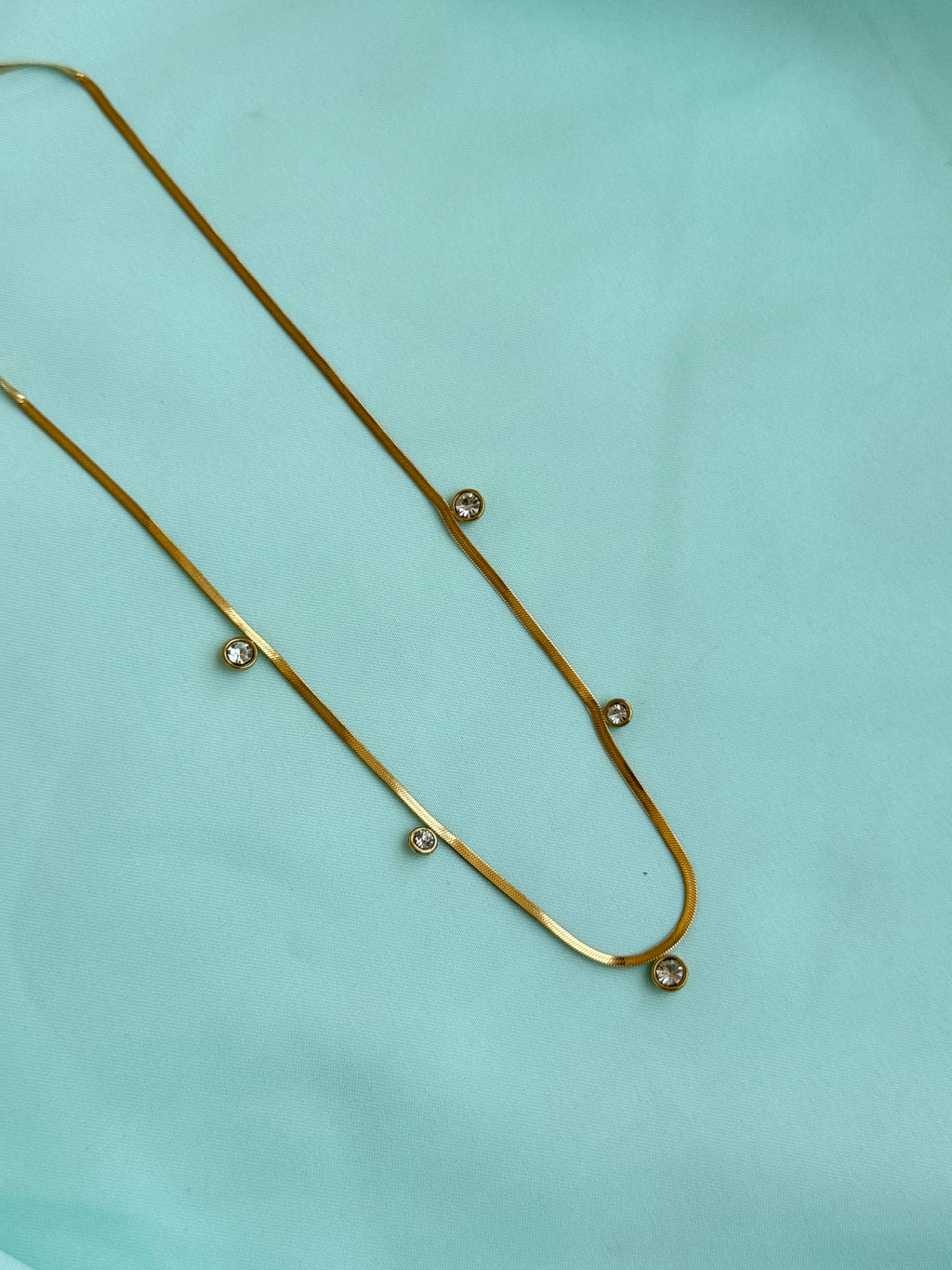 Dc061 anti tarnish white stones 18inches adjustable daily wear chains