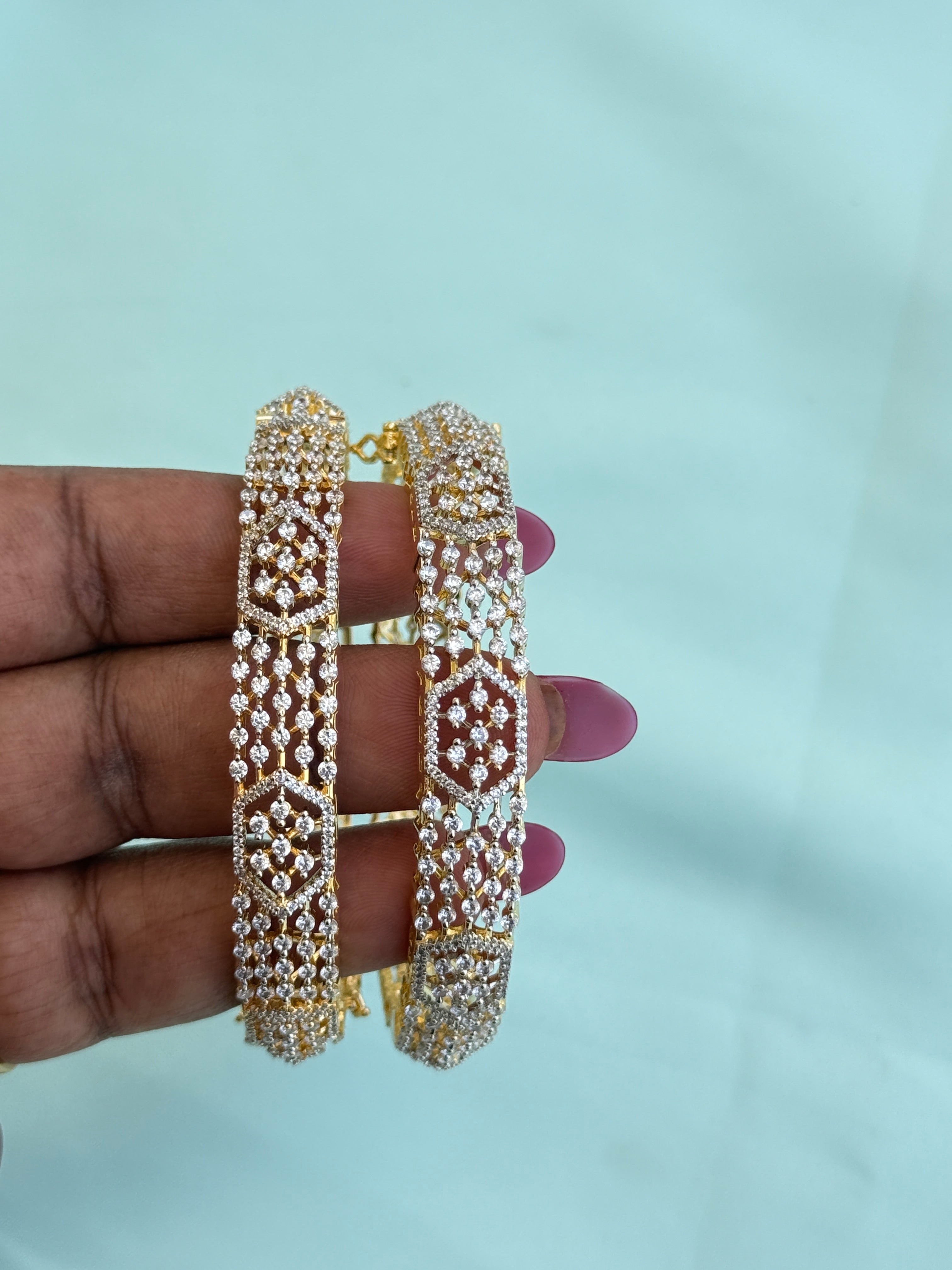 Sb624 openable diamond finish bangles