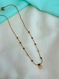 BB143 micro gold single line 18 inches Black Beads