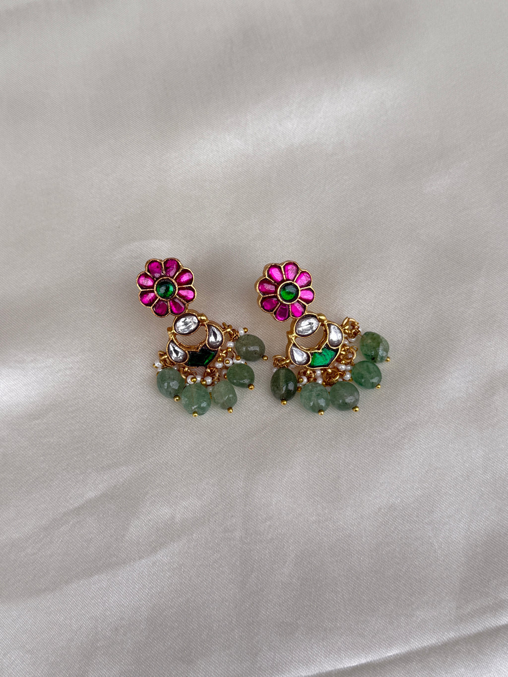 Er116 small chandbali jadau Kundan earrings