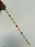 BR523 Navarathan bracelet (u will get 4 rings to adjust the size)