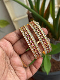 Unique Panchaloham ruby radiance heritage bangles ph622