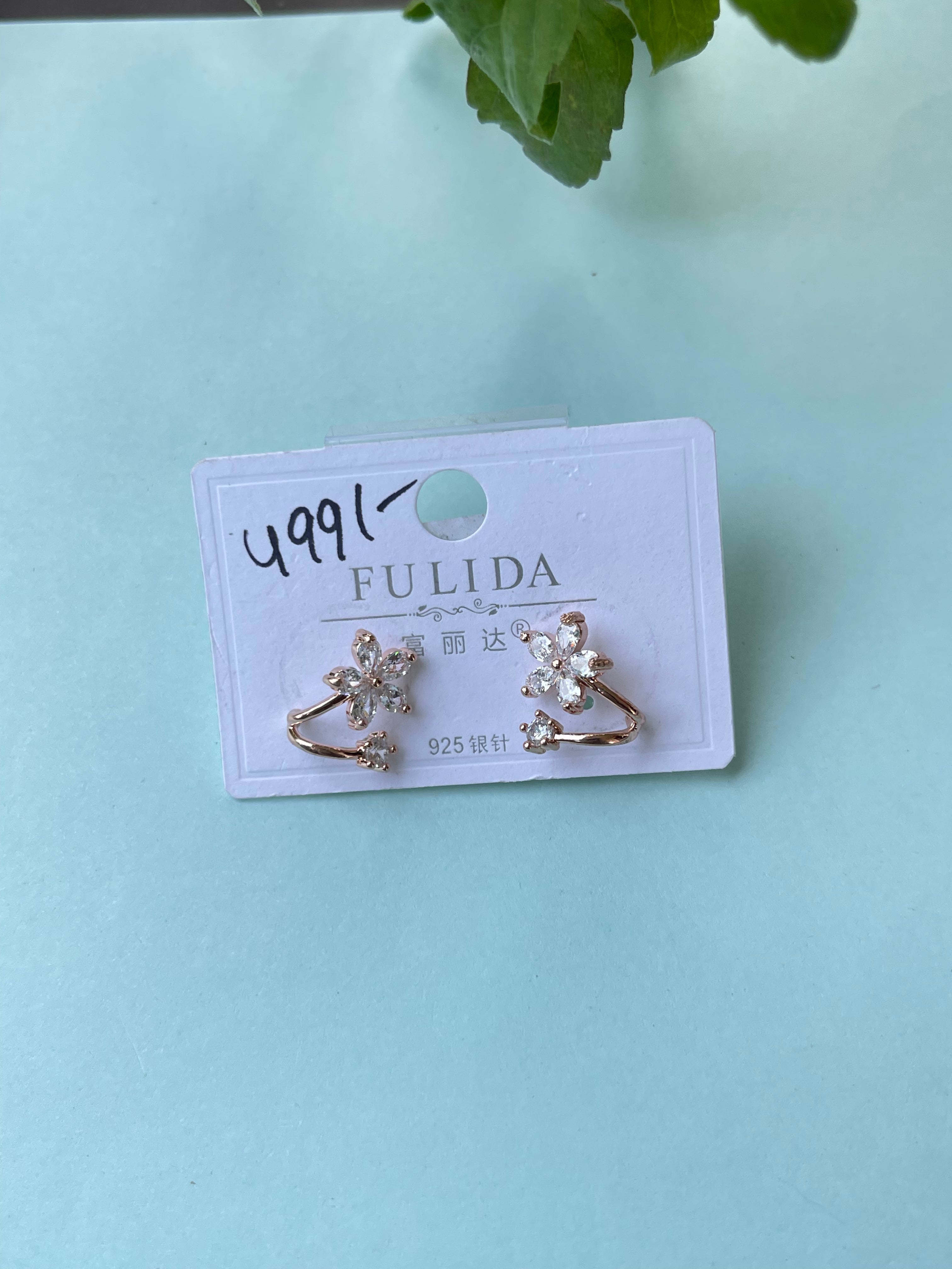 Flower earcuff studs in 3 colors
