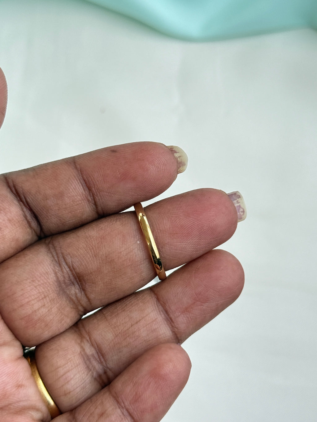 Rg090 anti tarnish plain finger rings