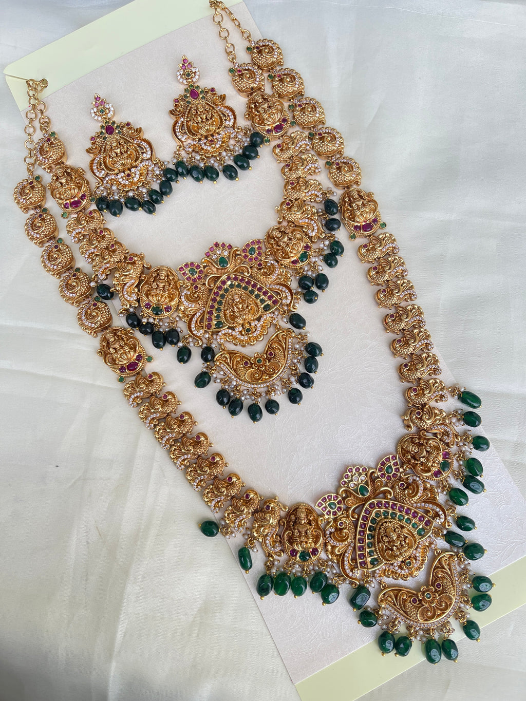 Nakshi combo..! Small neckset and long haram with earrings
