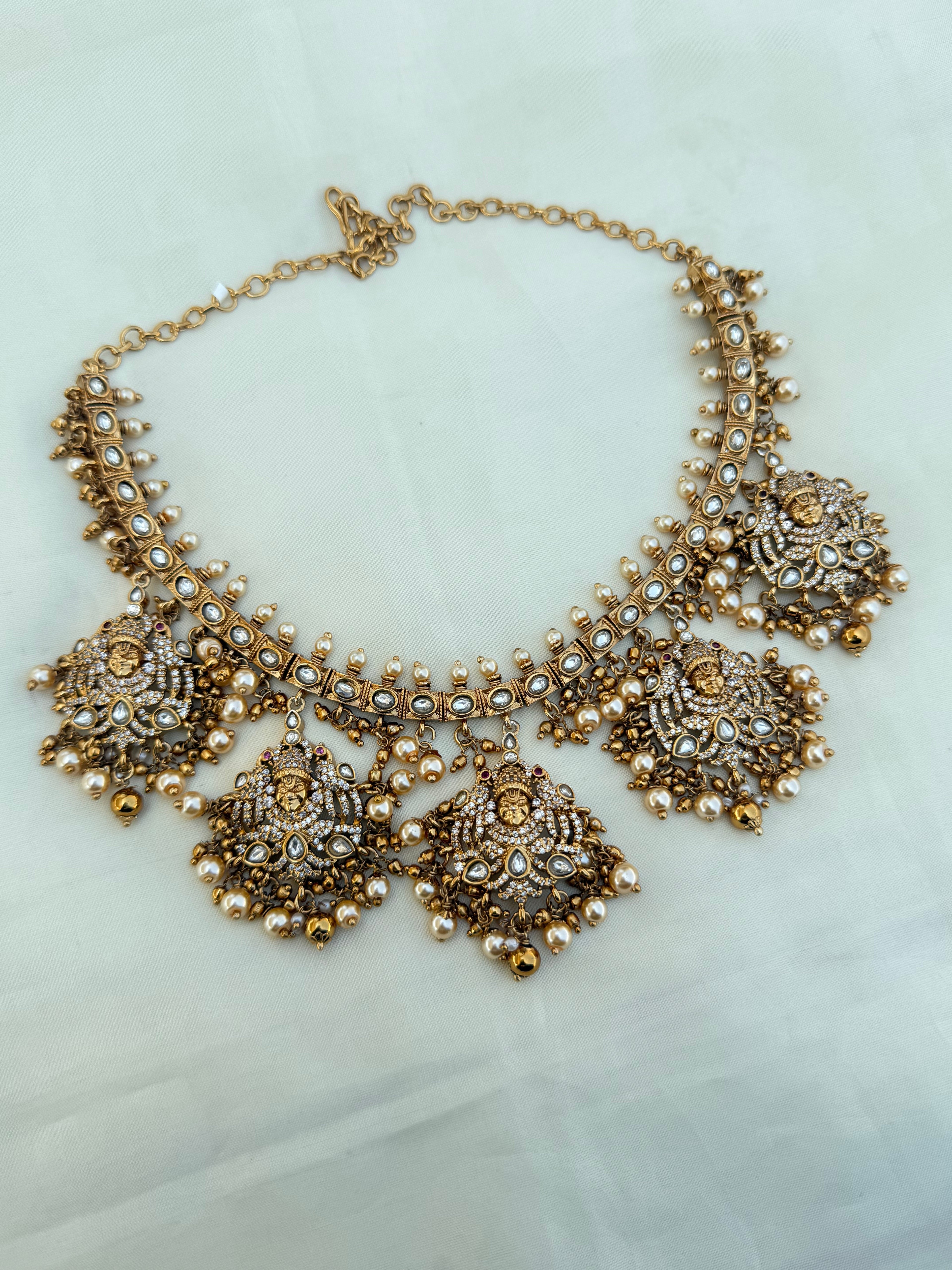 Ns3000 lord venkateshwara heavy uncut kundan neckset