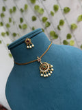 Ns875  nanothread removable pendant short neckset with earrings