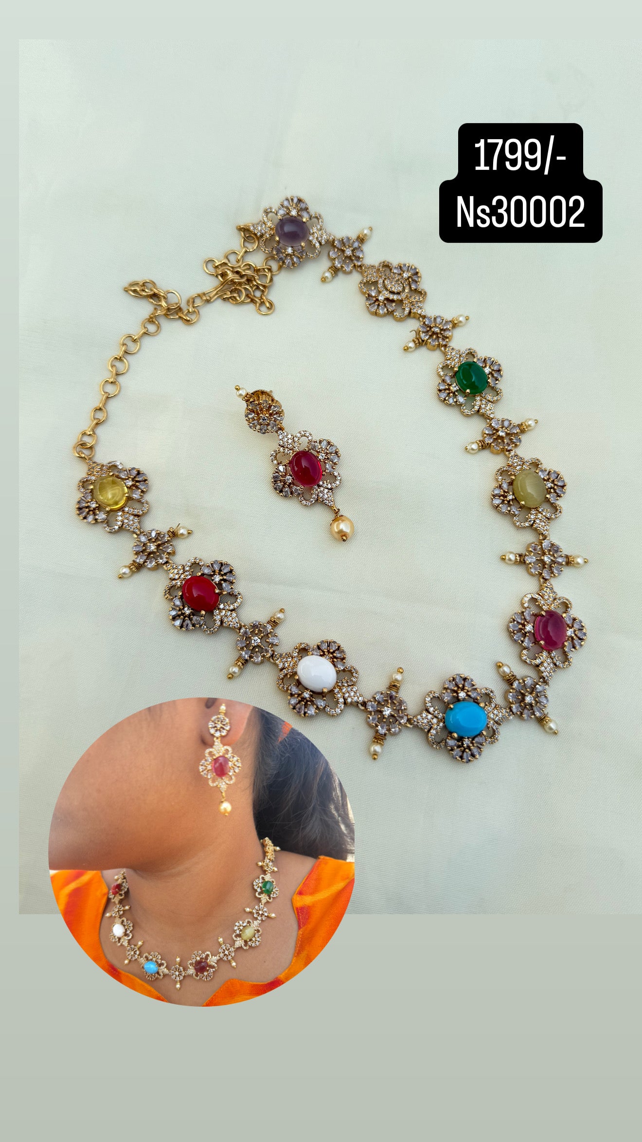 Ns30002 navarathan neckset