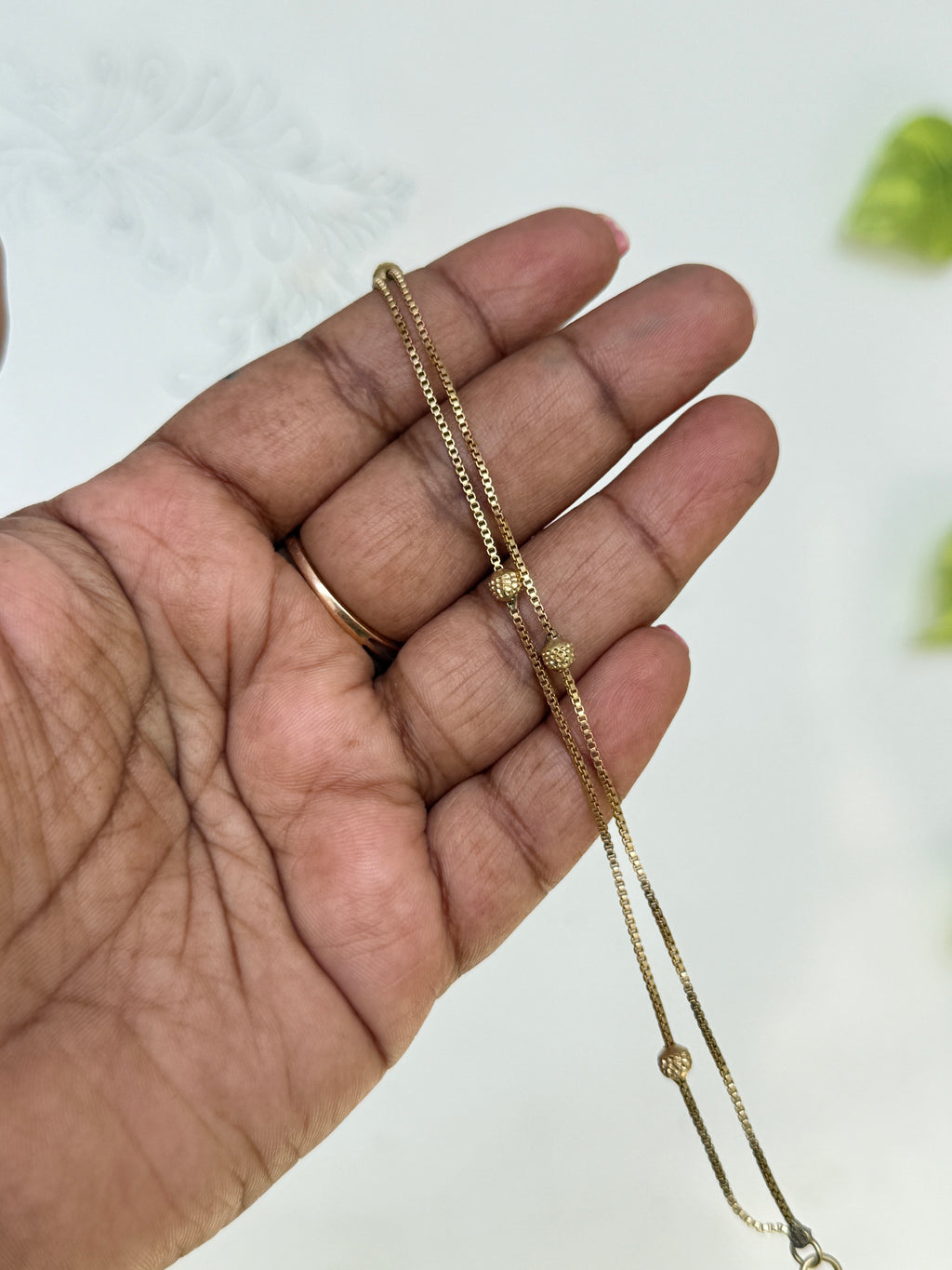 Ph039 panchaloham unpolished 7 inches two layers daily wear chain bracelet